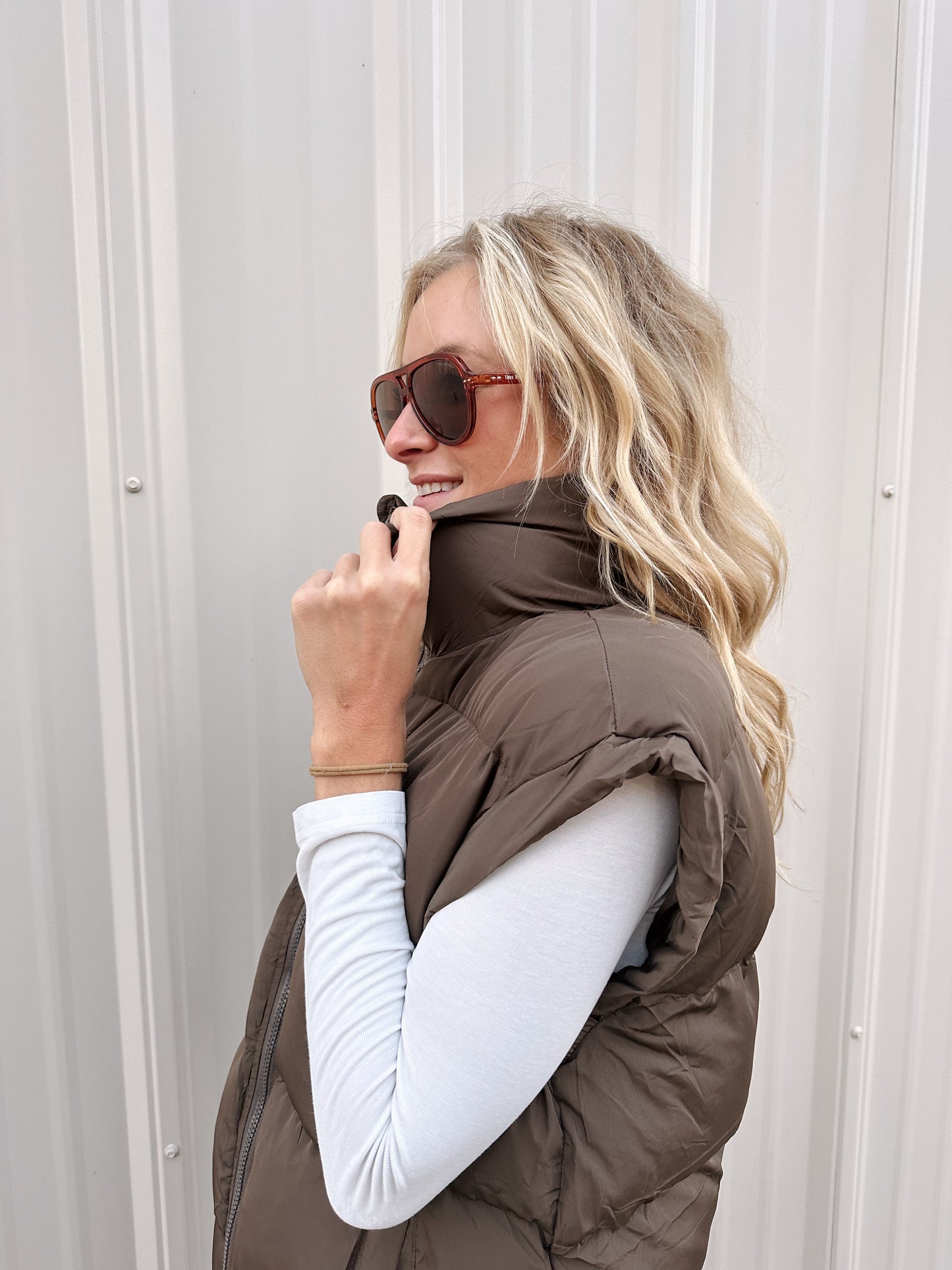 Brown Oversized Vest