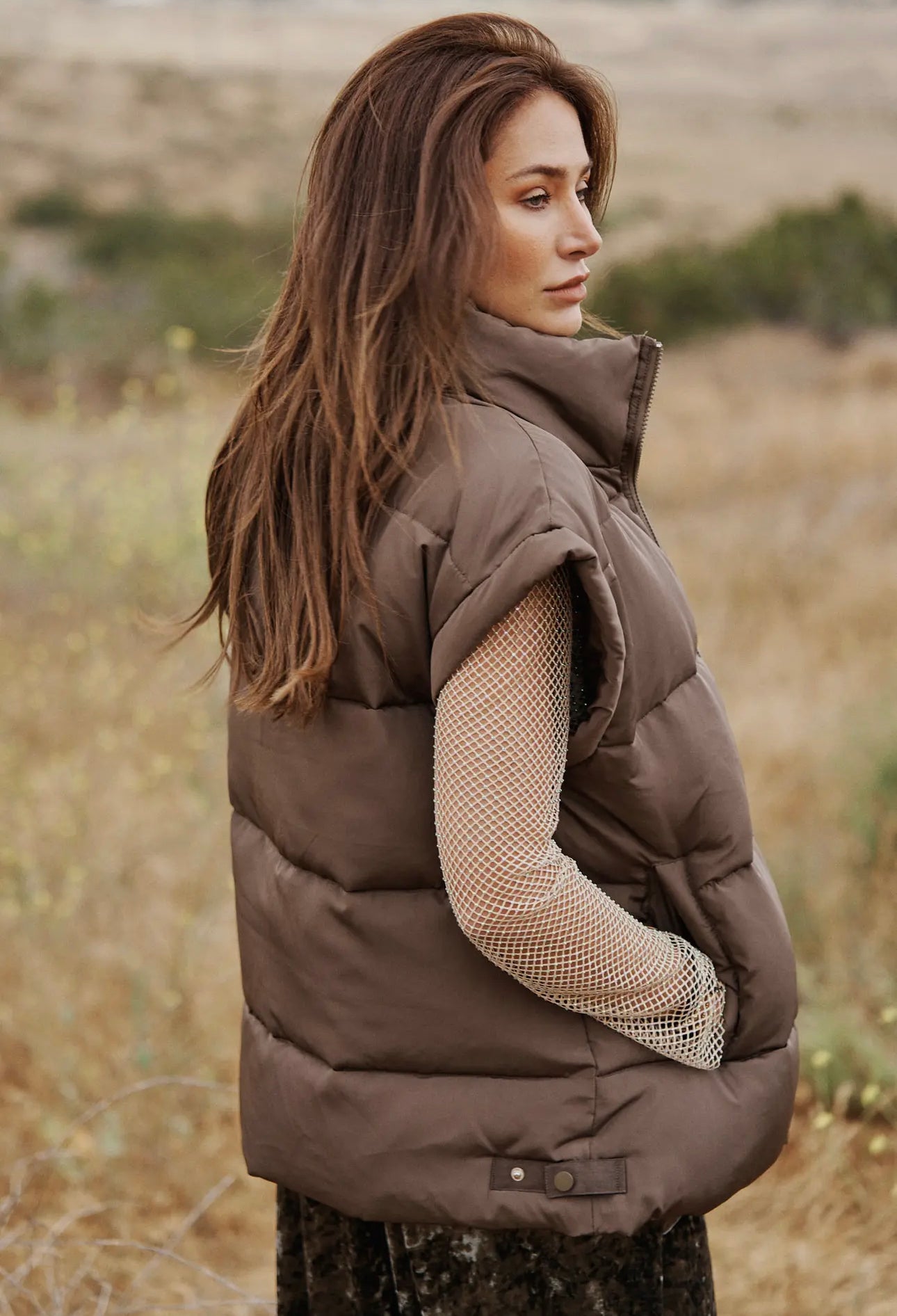 Brown Oversized Vest