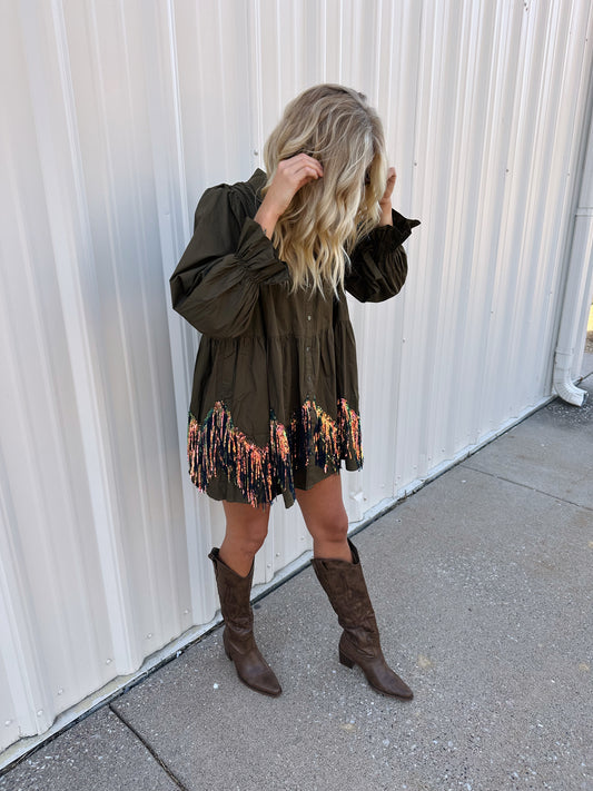 Western Nights Fringe Dress