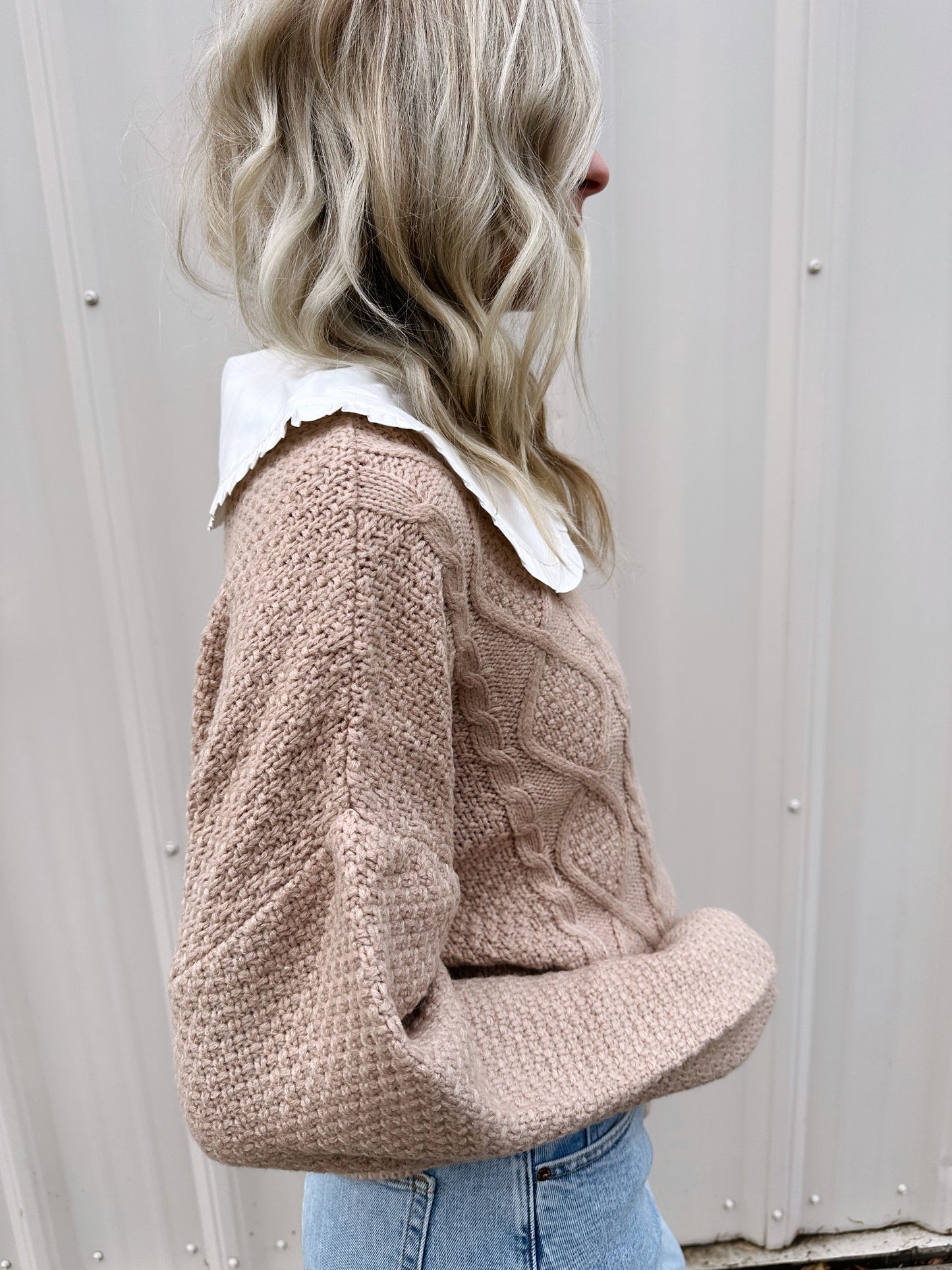 Embellished Collar Doll Sweater