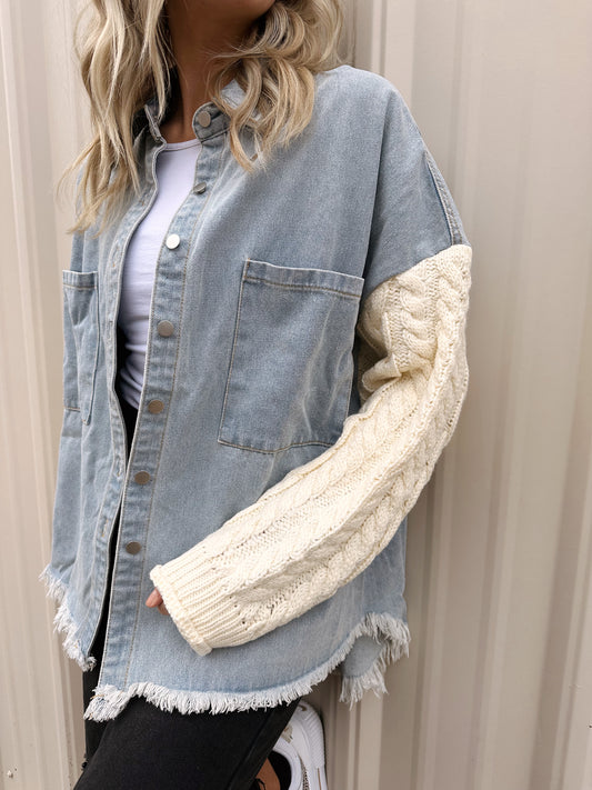 Jace Denim Knit Shacket