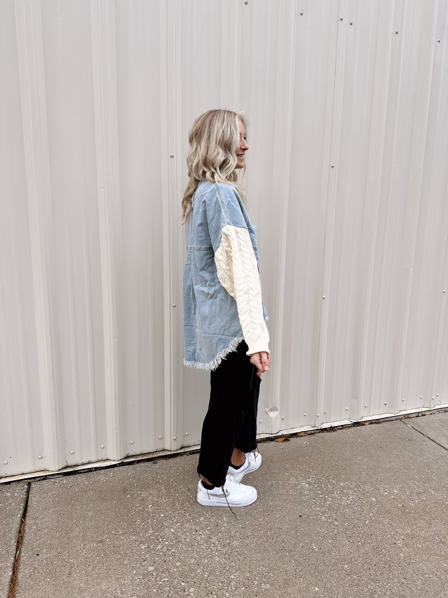 Jace Denim Knit Shacket