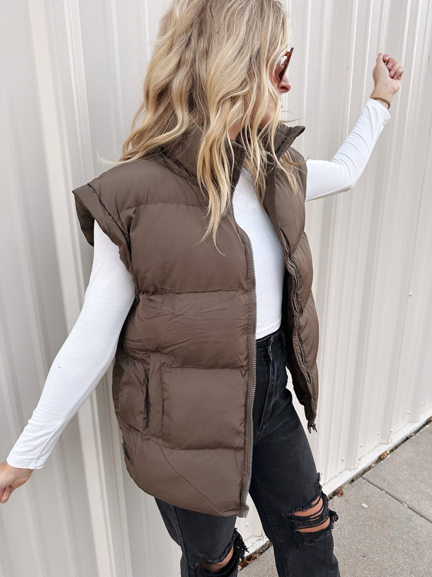 Brown Oversized Vest