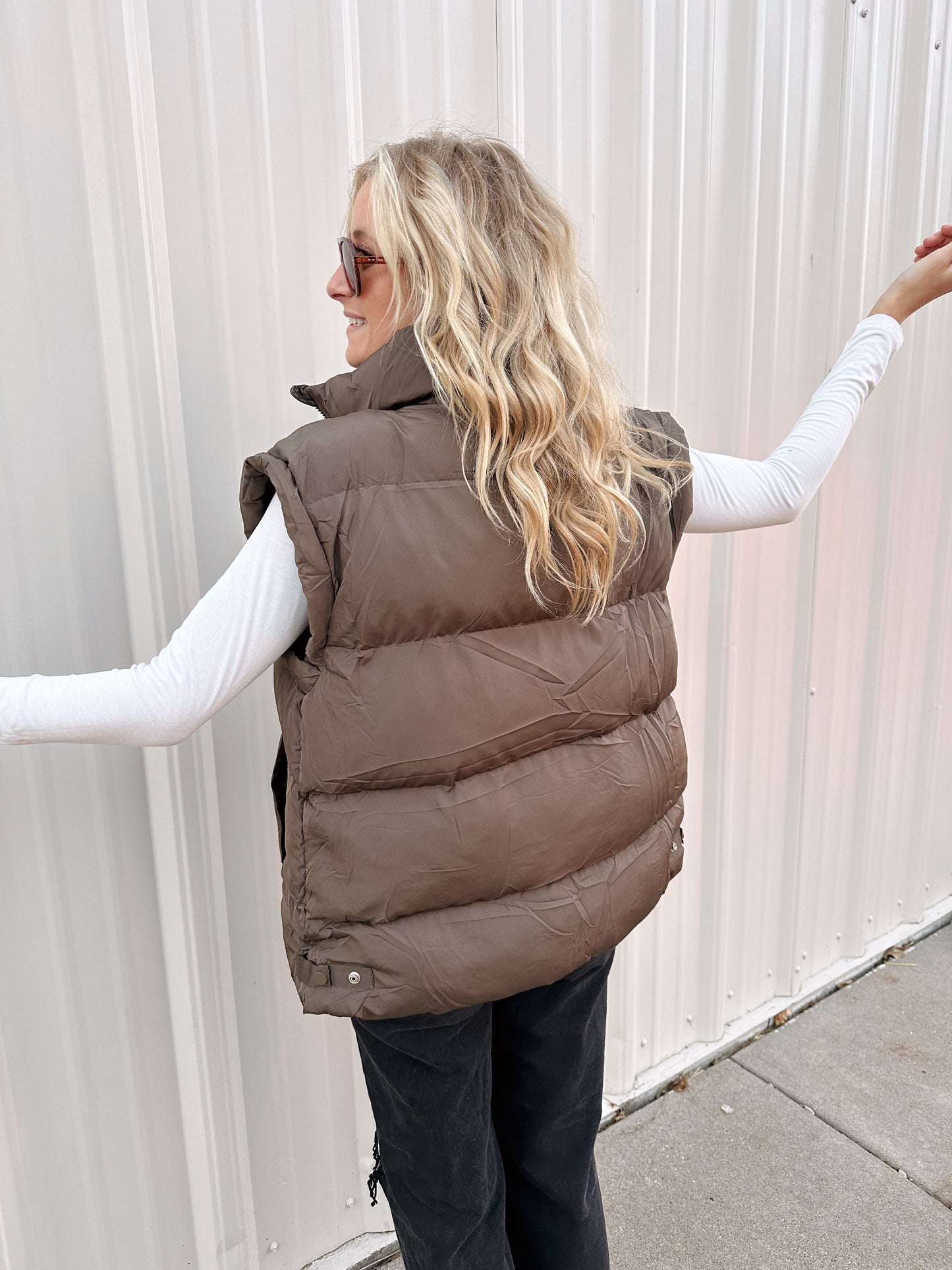 Brown Oversized Vest