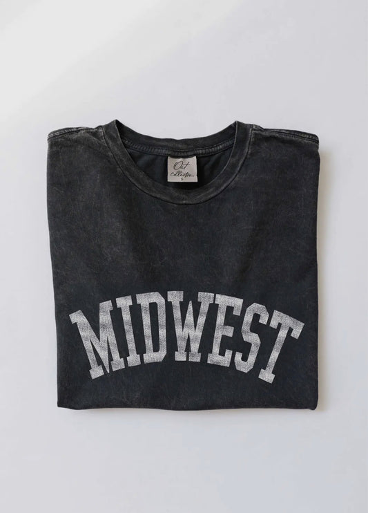 Midwest Black Mineral Washed Tee (XL available!)