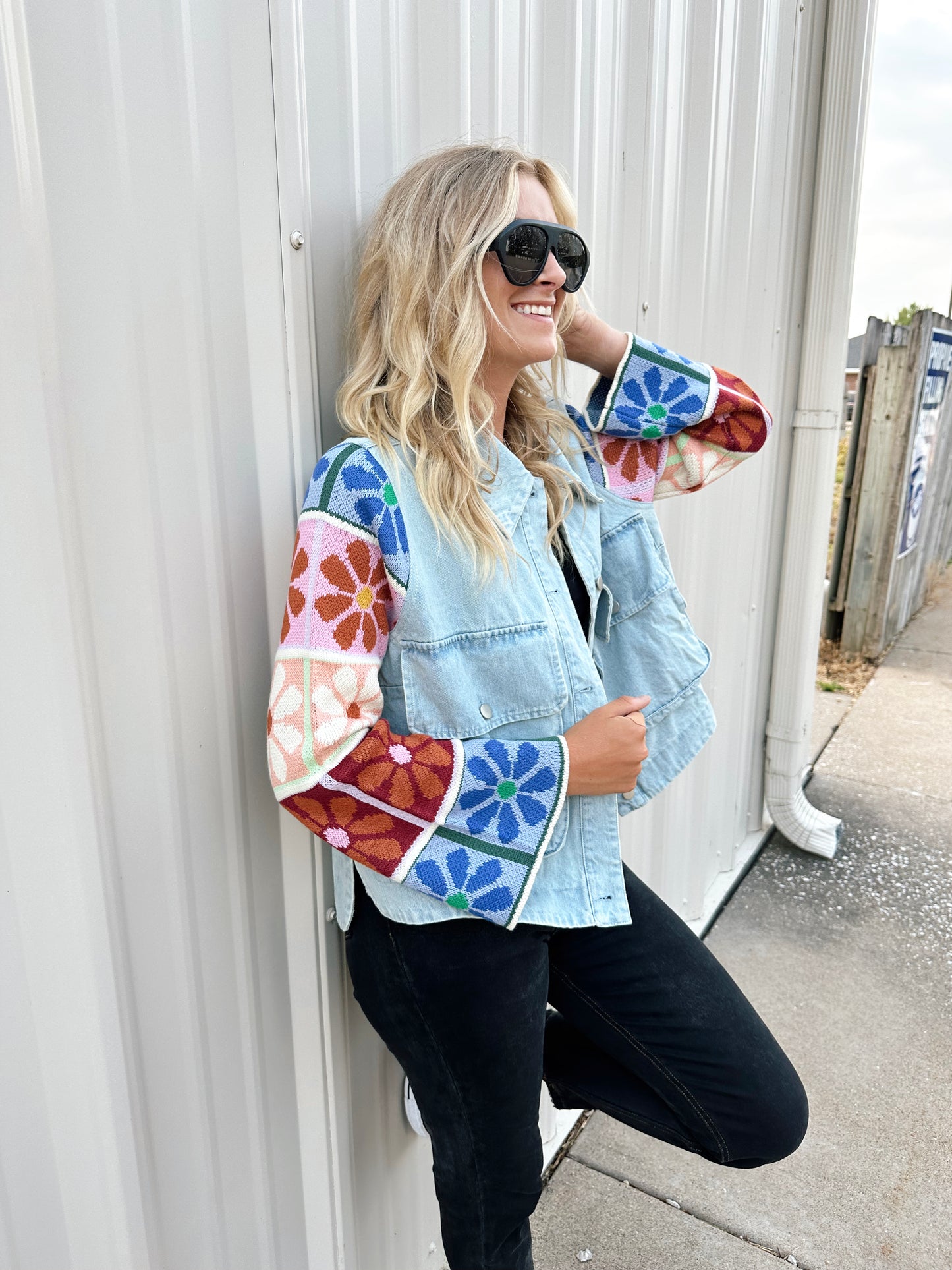 Gracie Jean Knit Floral Jacket