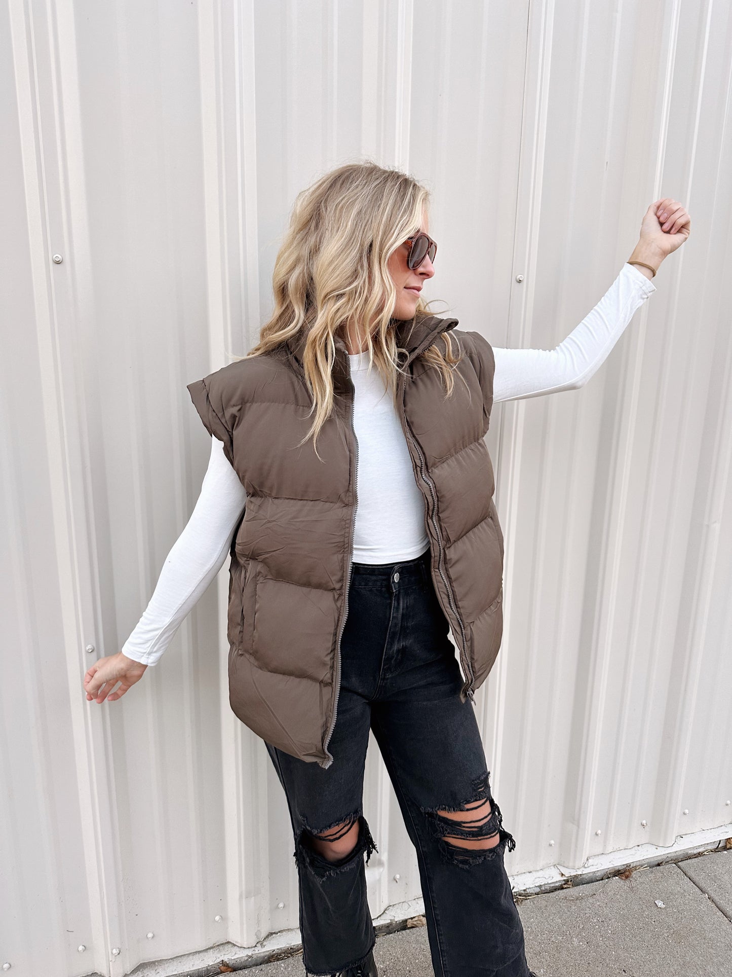 Brown Oversized Vest