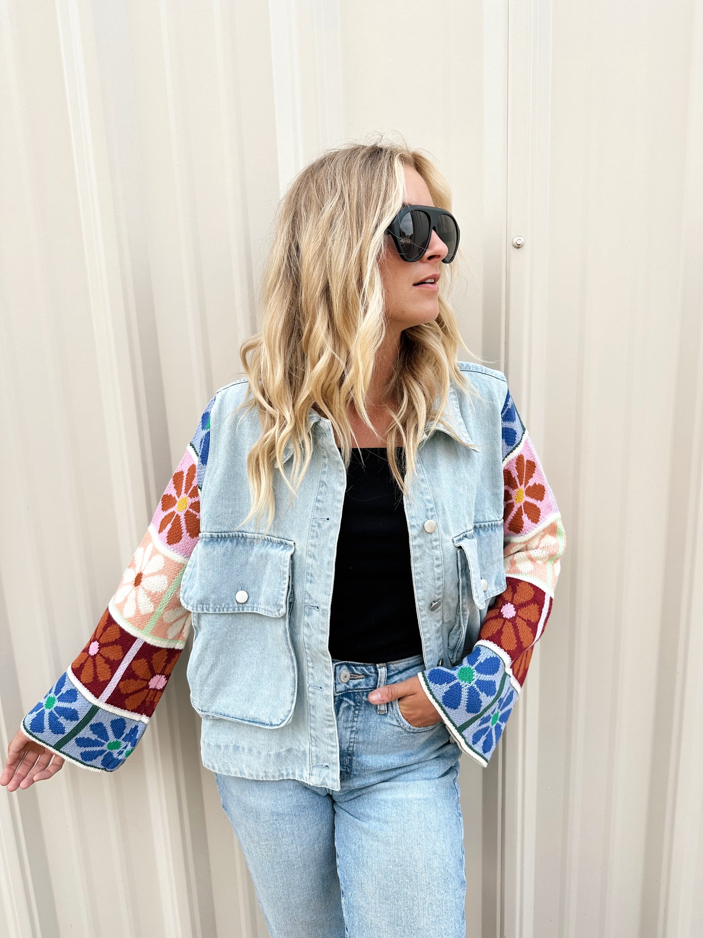 Gracie Jean Knit Floral Jacket