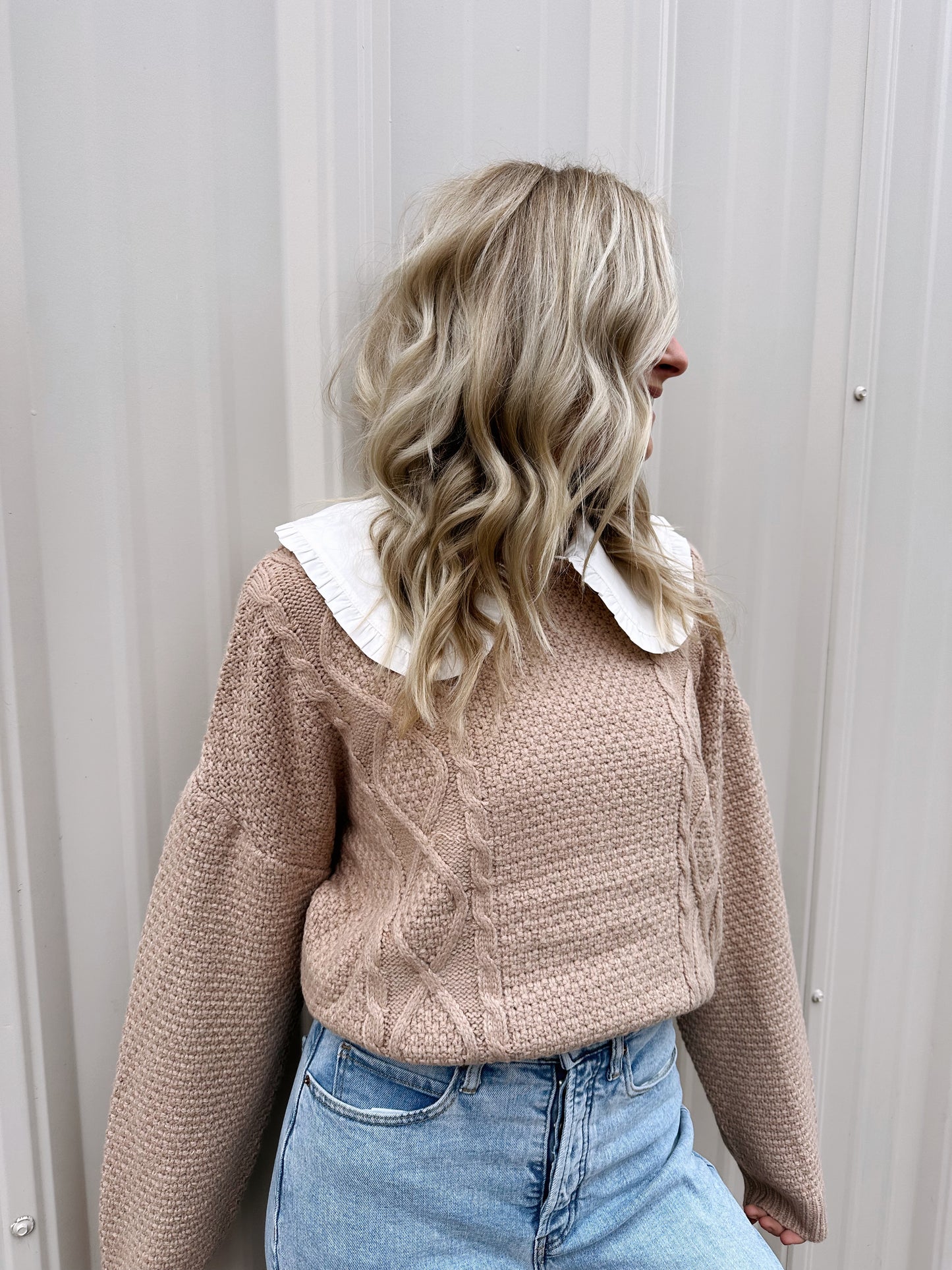 Embellished Collar Doll Sweater