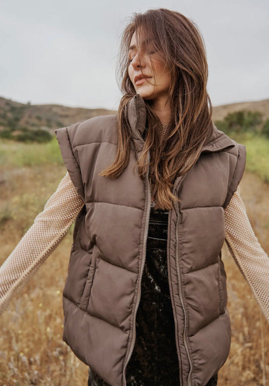 Brown Oversized Vest