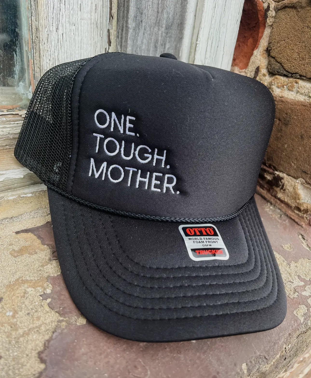 One. Tough. Mother. Embroidered