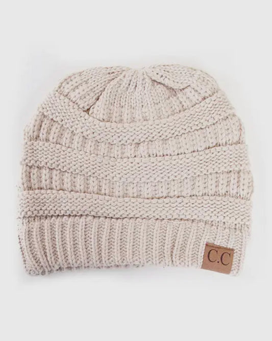 C.C Knit Beanie- Beige