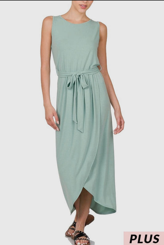 Almost Vacation Dress Mint (Plus Size Only)