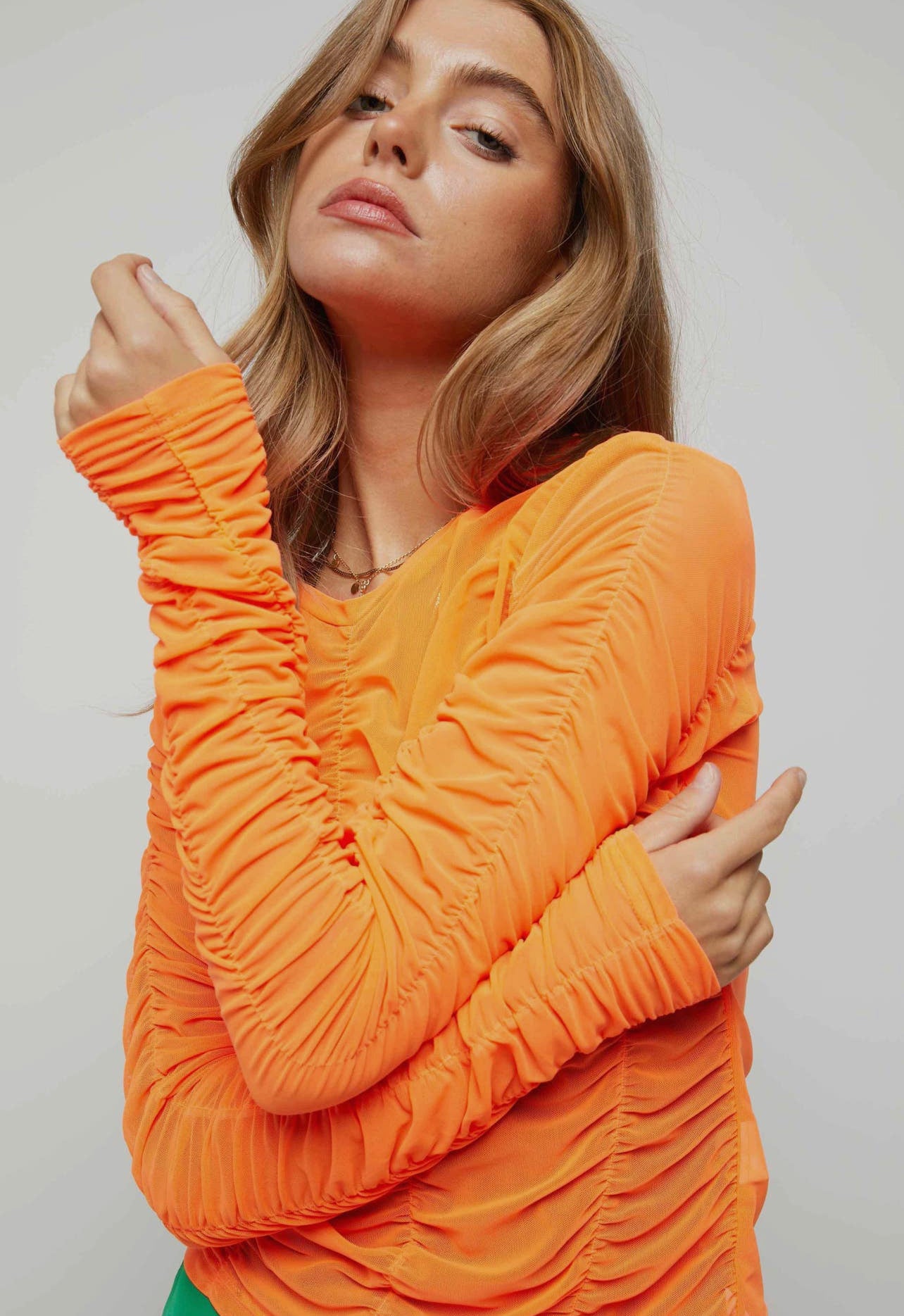 Orange You Glad Mesh Top