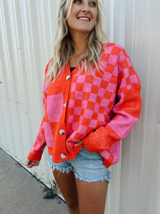 Checkered Cardi