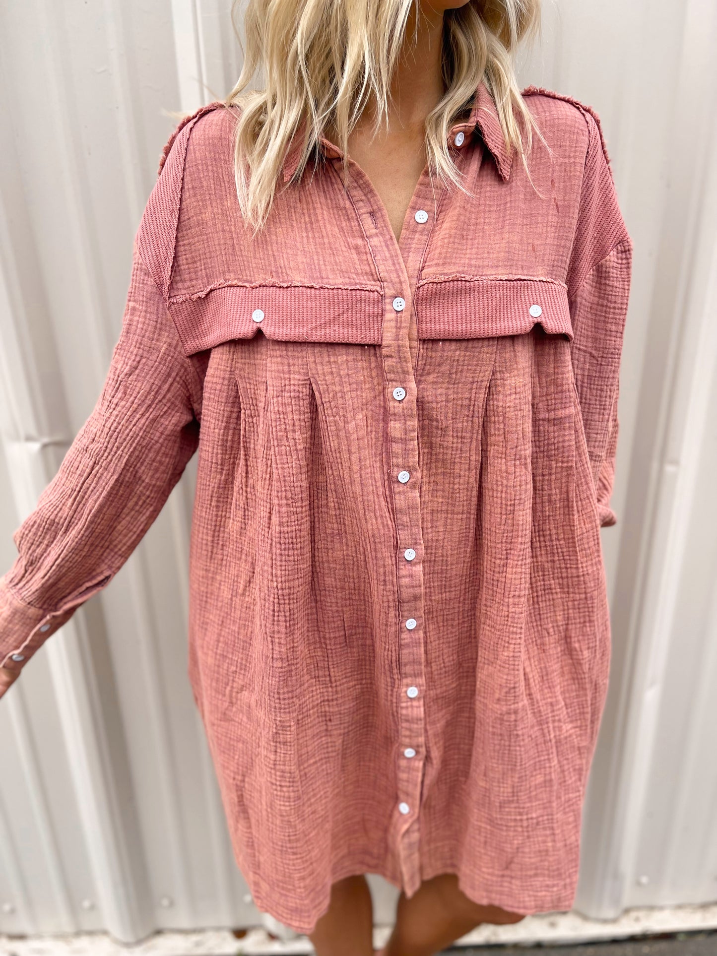 Lola Gauze Button Down Dress/Cardigan