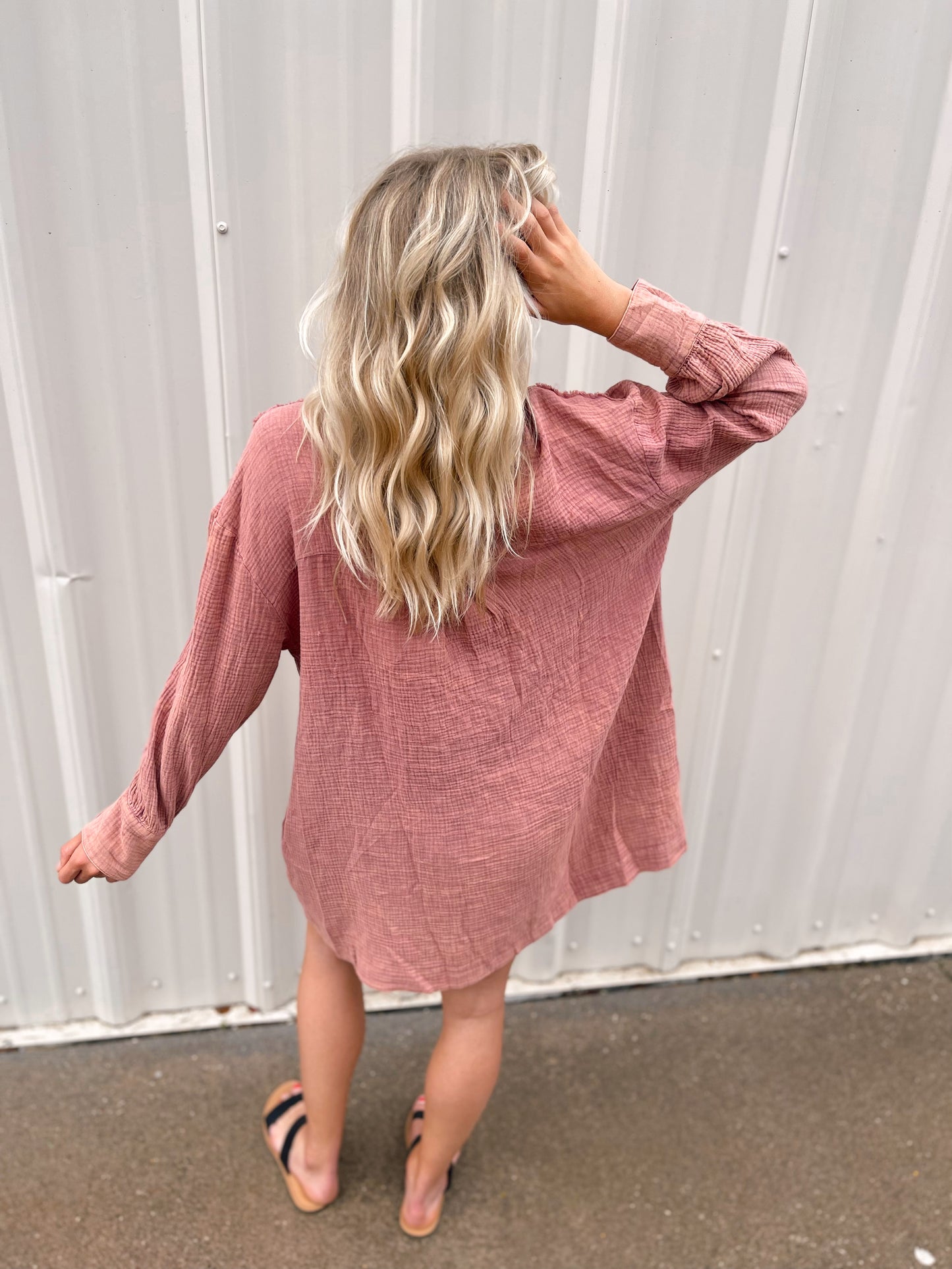 Lola Gauze Button Down Dress/Cardigan