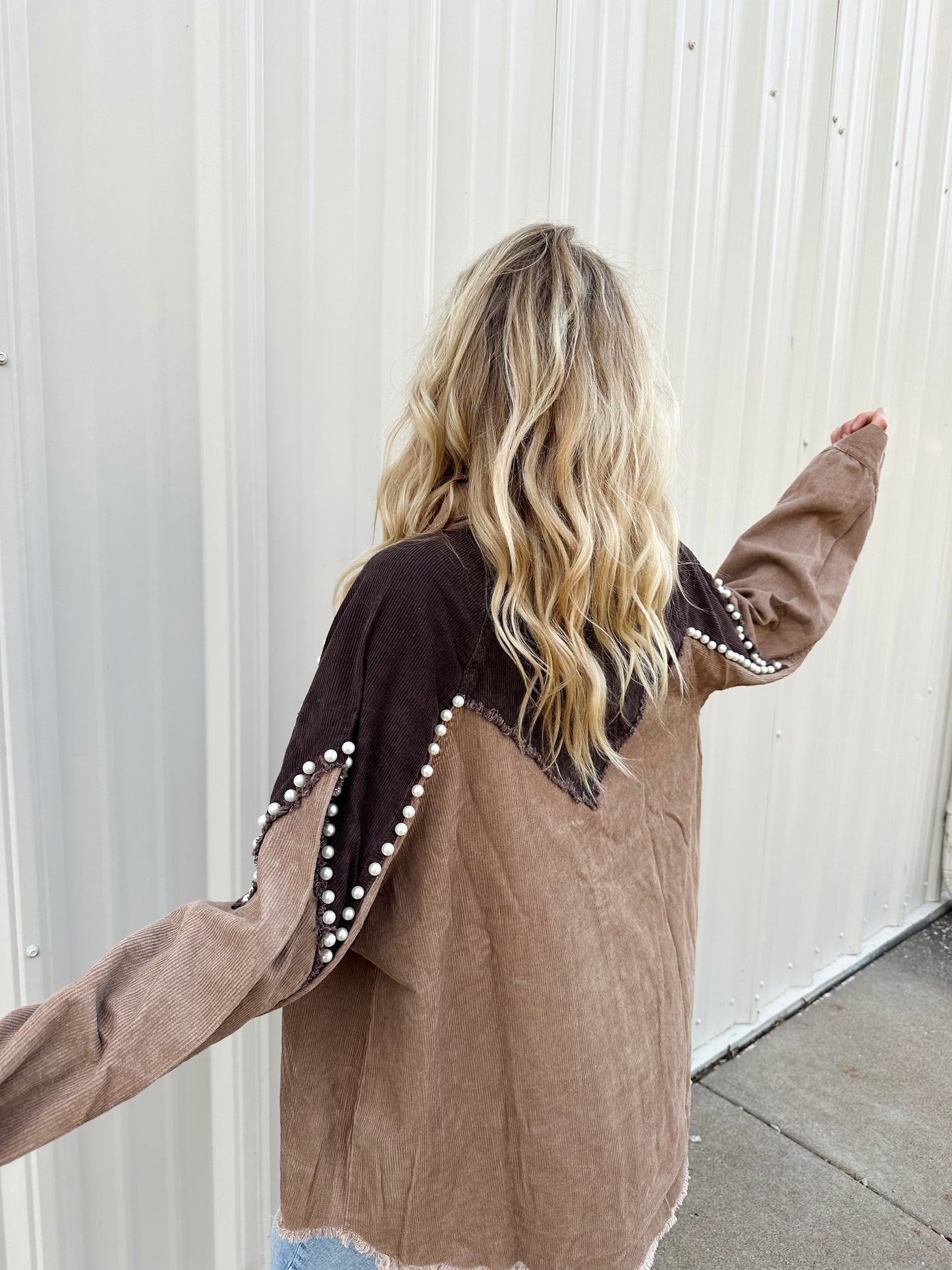 Cowgirl Era Pearl Corduroy Button Down