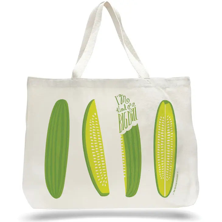 Kinda A Big Dill Large Canvas Tote