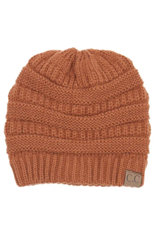 C.C. Rust Ribbed Beanie