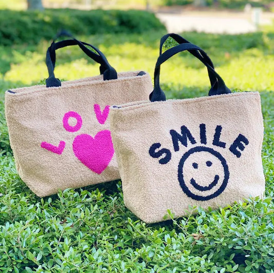 Smile Sherpa Bag with Crossbody Strap