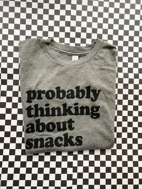 Probably Thinking About Snacks Kids Graphic Tee