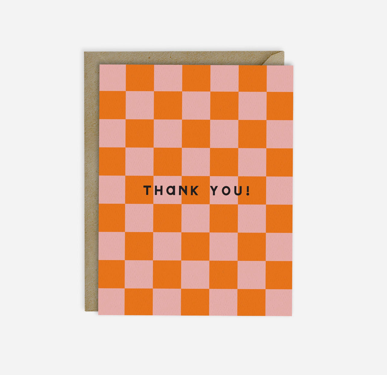 Thank You Retro Checkered Card