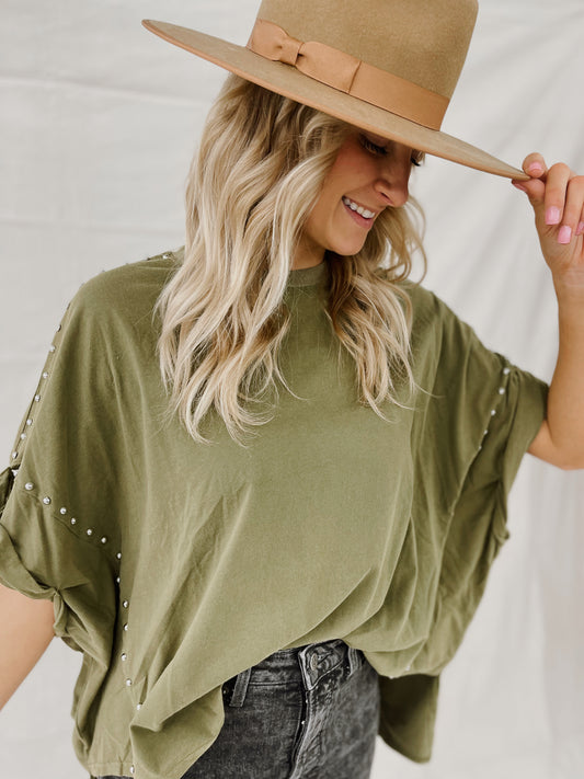 Zoe Studded Oversized Shirt