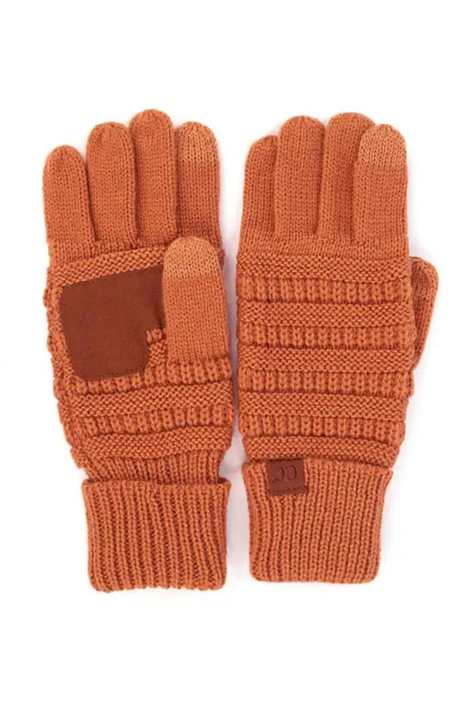 C.C. Rust Mittens Touch Screen Compatible