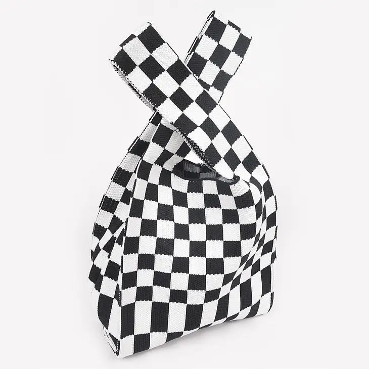 Make Your Move Checkered Bag Black