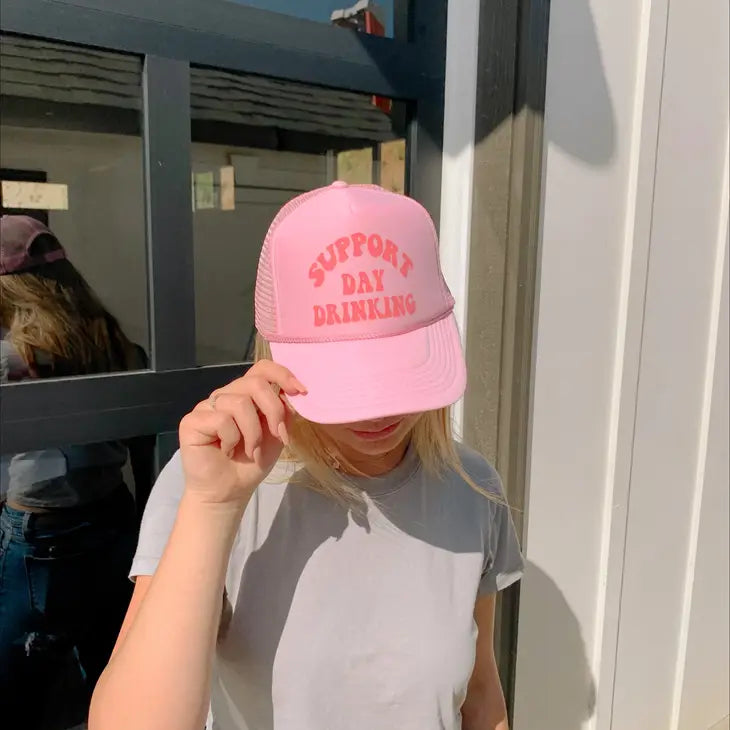 Support Day Drinking Pink Trucker Hat