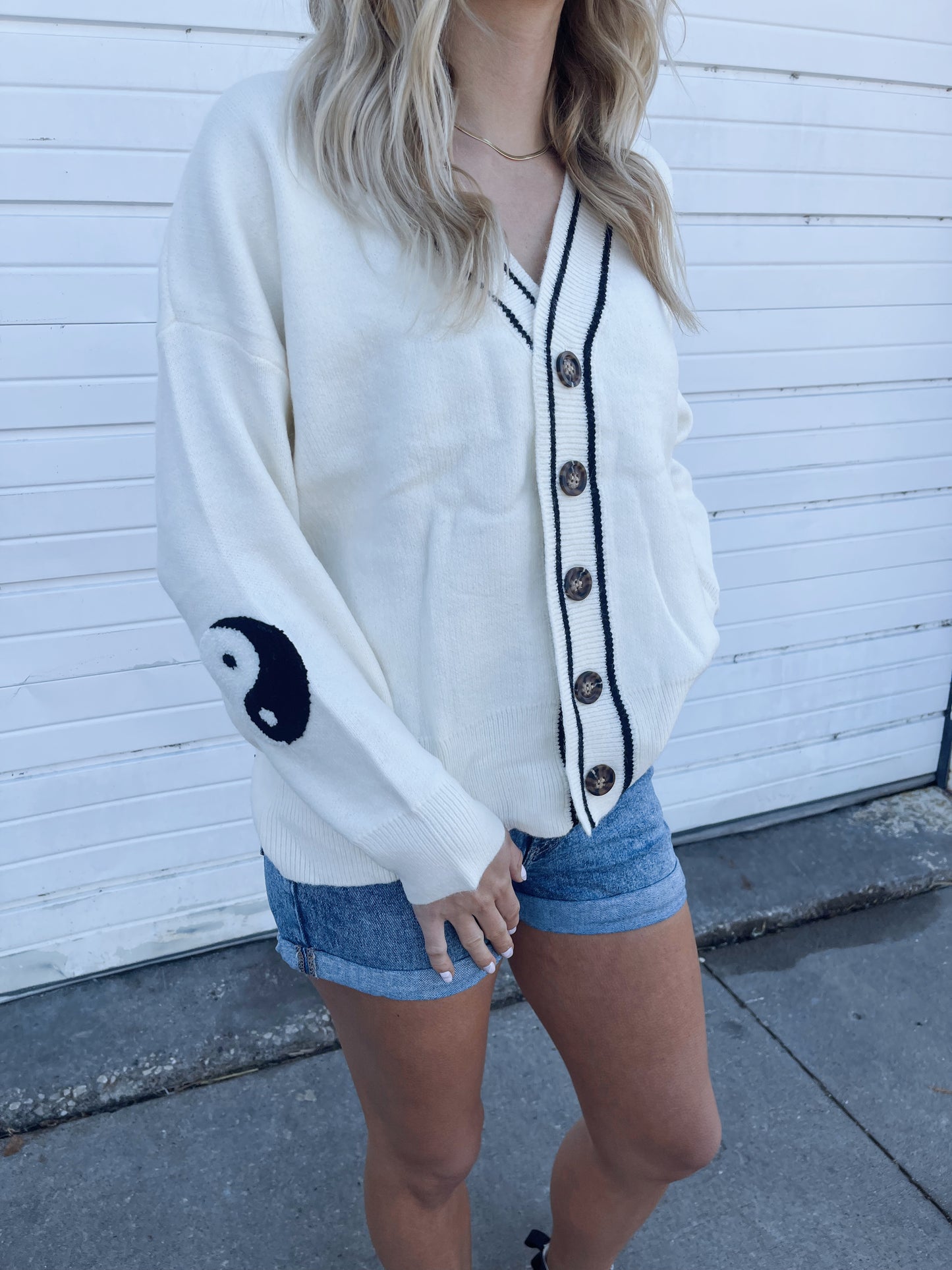 Varsity Ying Yang Cardigan