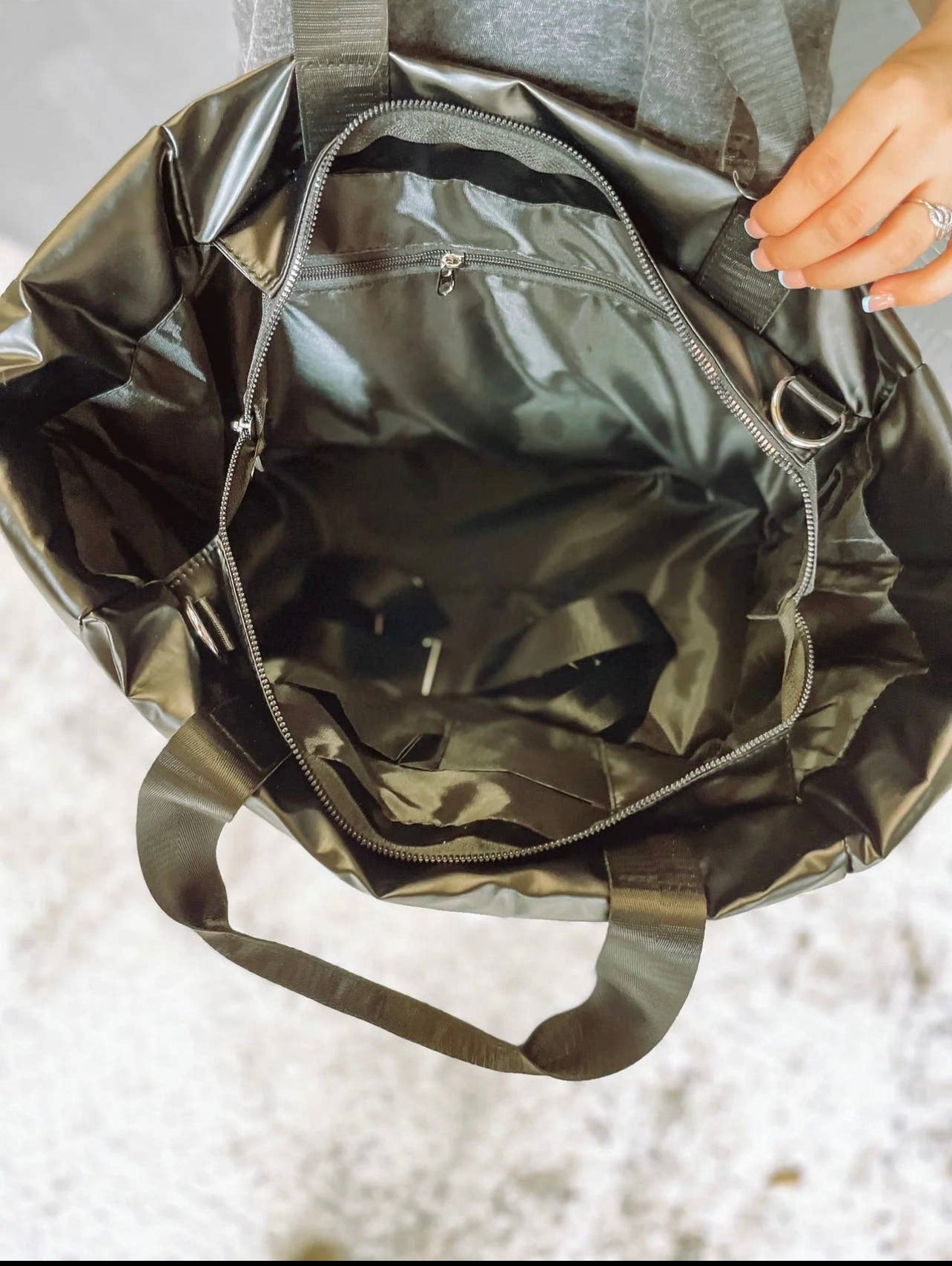 Black Metallic Tote Bag