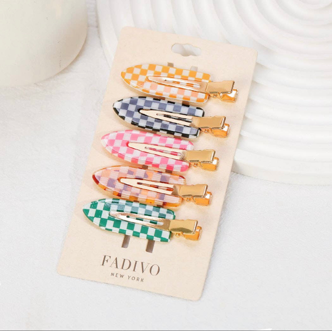 Checkered Hair Clips