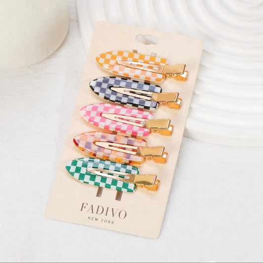 Checkered Hair Clips