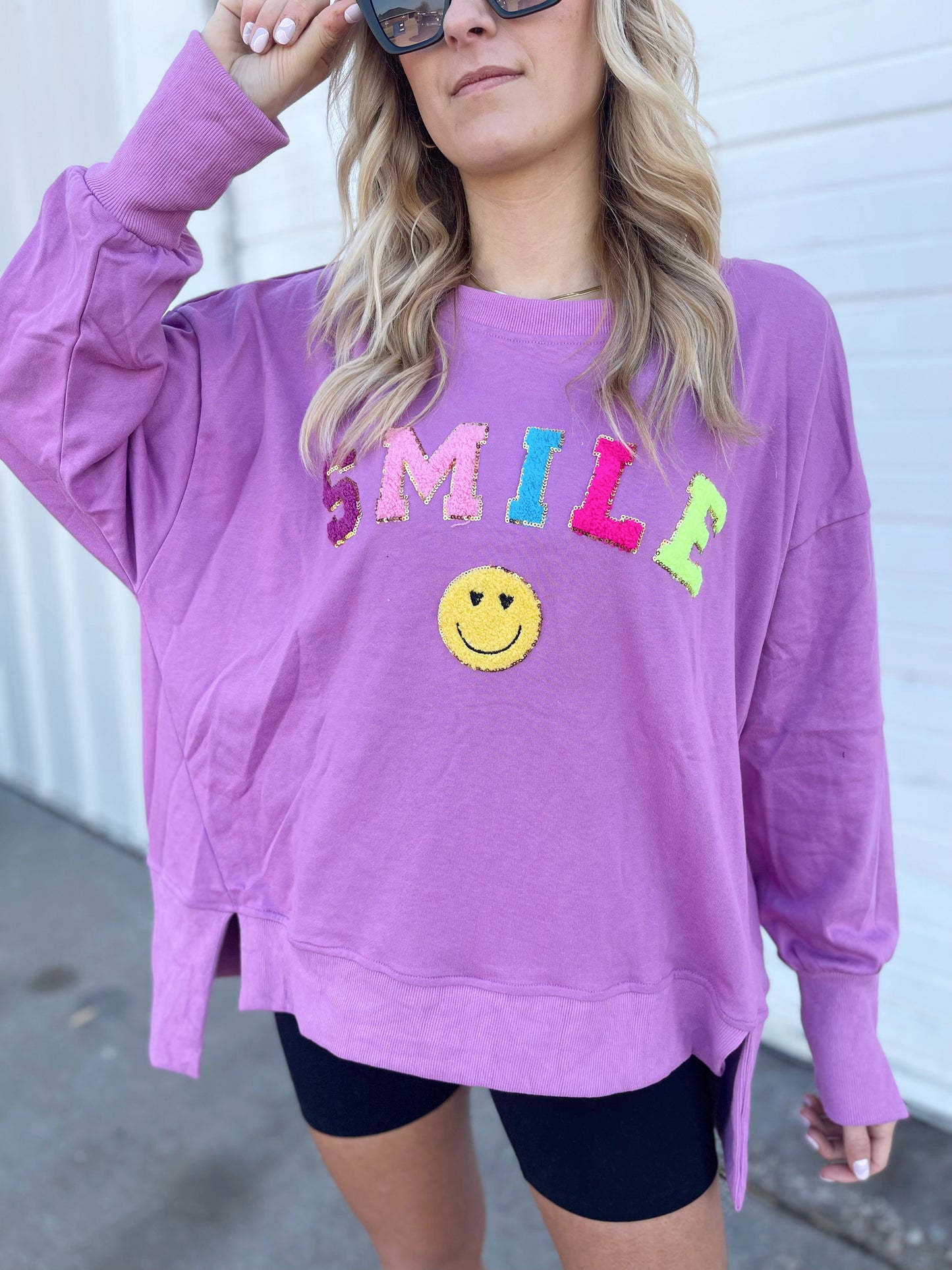 Smile, You’re Beautiful Split Crewneck