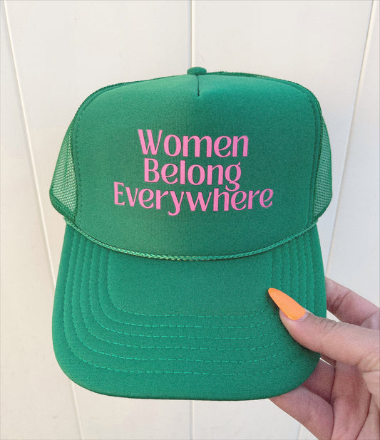 Women Belong Trucker Hat Green