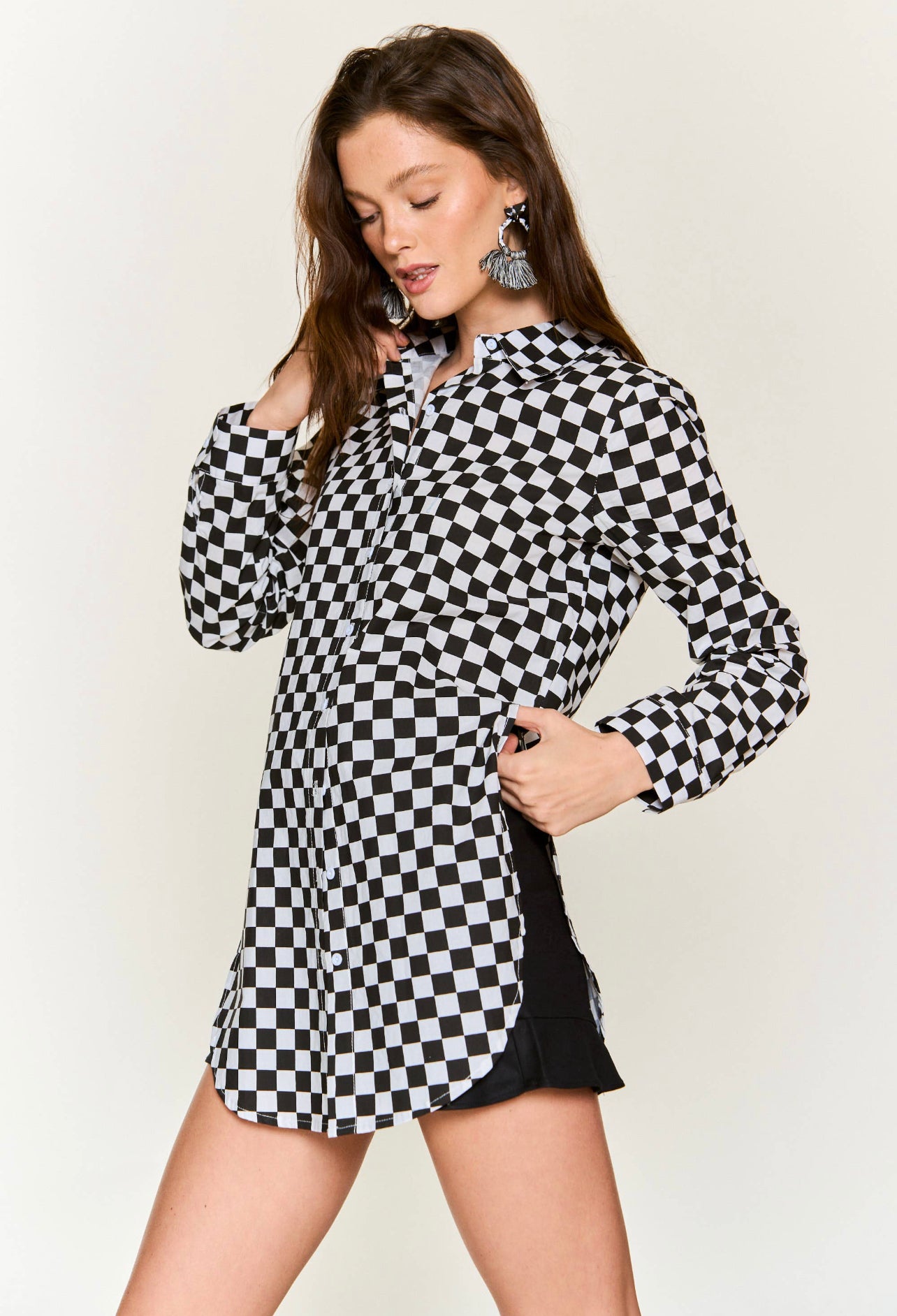 Checkmate Button Down Tunic