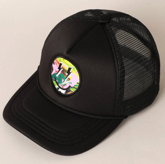 KIDS Smiley Bolt Hat Black